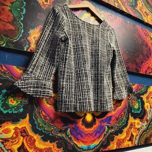 Talbots Perite ~ Sz SP ~ ¾ Flared Sleeve ~ Tweed Blouse ~ NWOT